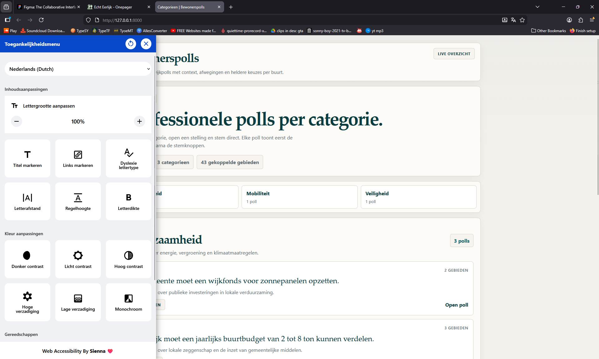 Vervolgscherm van het prototype